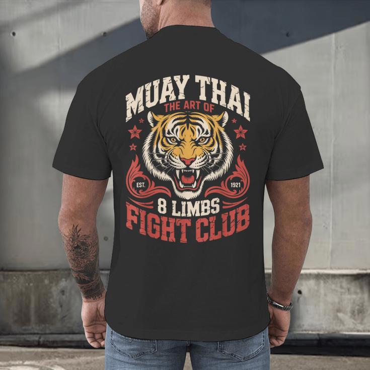 Muay Thai Fighter Tiger 8 Limbs Thai Boxing Men's Back Print T-Shirt Muay Thai Fighter Tiger 8 Limbs Thai Boxing Men's Back Print T-Shirt