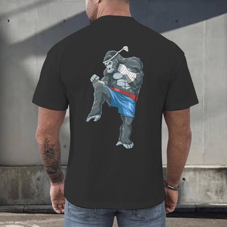 Muay Thai Gorilla Thai Boxing Men's Back Print T-Shirt Muay Thai Gorilla Thai Boxing Men's Back Print T-Shirt