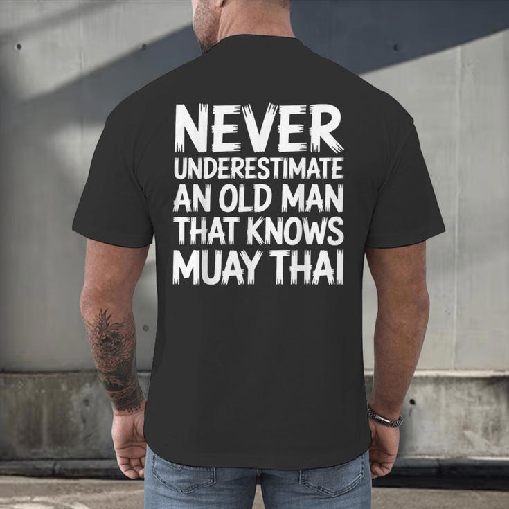 Muay Thai For Grandpa Men Mixed Martial Arts Men's Back Print T-Shirt