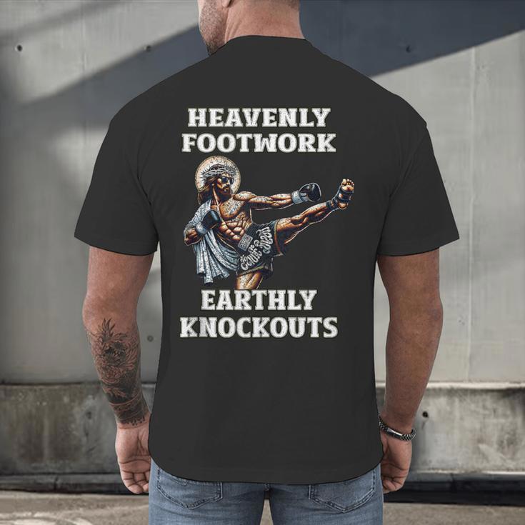 Muay Thai Lord Jesus Kickboxing Christian Men's Back Print T-Shirt Muay Thai Lord Jesus Kickboxing Christian Men's Back Print T-Shirt