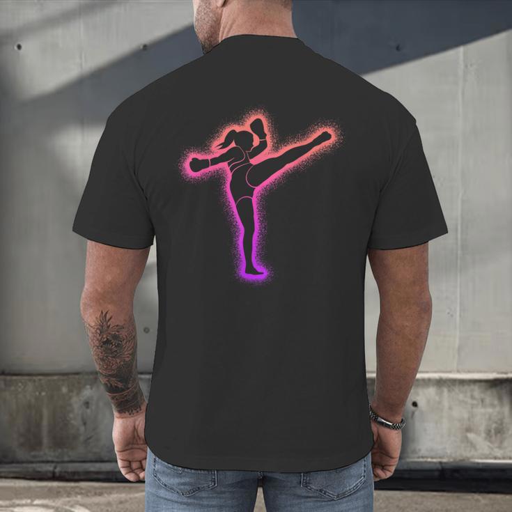 Muay Thai Martial Arts Kickboxer Women Girls Kickboxing Men's Back Print T-Shirt