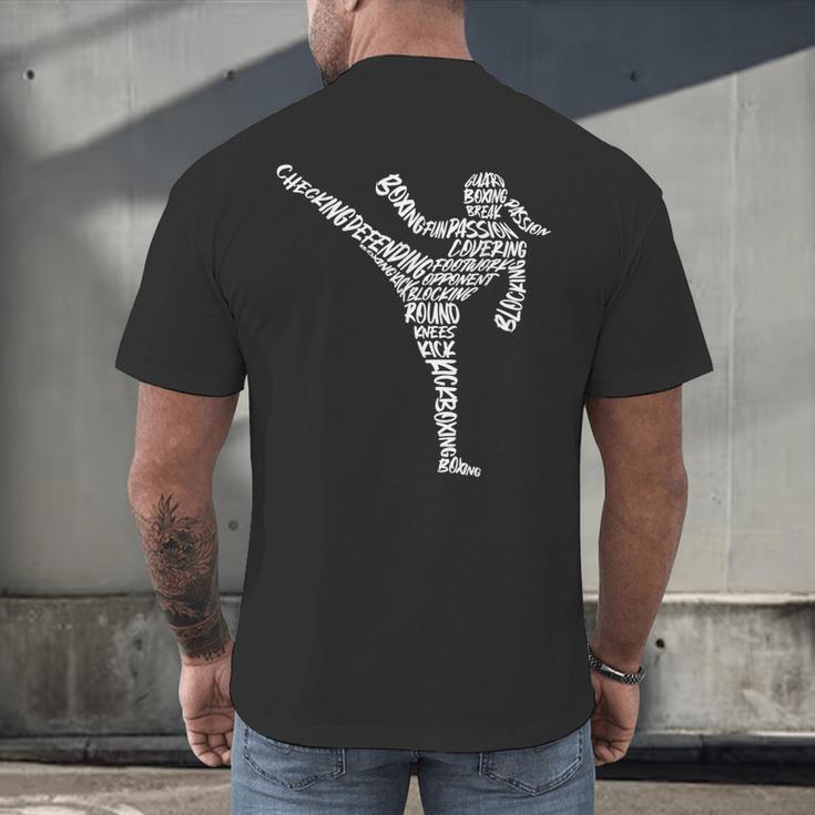 Muay Thai Martial Arts Typography Kickboxer Girls Kickboxing Men's Back Print T-Shirt