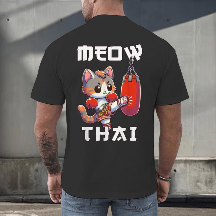 Muay Thai Meow Thai & Thai Boxing Muay Thai Cat Men's Back Print T-Shirt