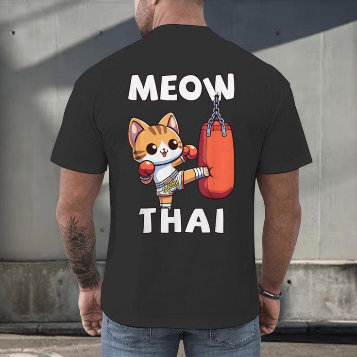 Muay Thai Meow Thai Thai Boxing For Boys Muay Thai Cat Men's Back Print T-Shirt Muay Thai Meow Thai Thai Boxing For Boys Muay Thai Cat Men's Back Print T-Shirt