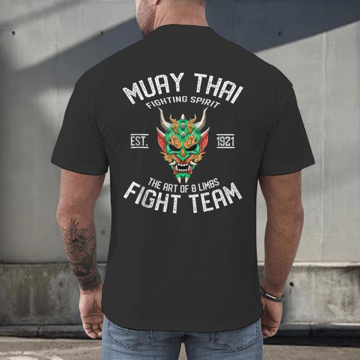 Muay Thai Oni Fight Team Kickboxing Men's Back Print T-Shirt
