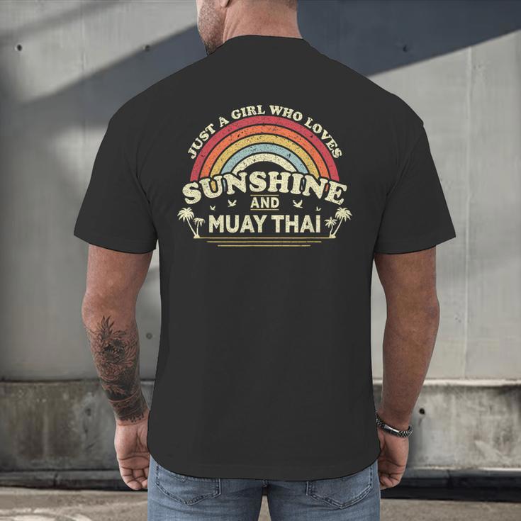 Muay Thai Shirt A Girl Who Loves Sunshine And Muay Thai Men's Back Print T-Shirt