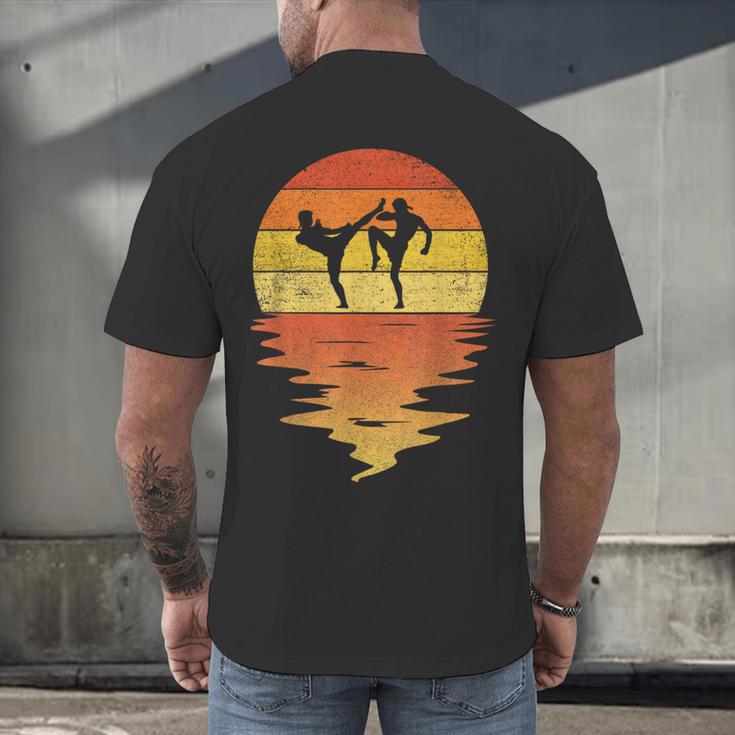 Muay Thai Shirt Retro Sunset 70s Vintage Muay Thai Men's Back Print T-Shirt
