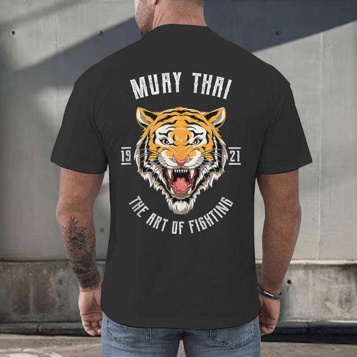 Muay Thai Tiger Thai Boxing Men's Back Print T-Shirt Muay Thai Tiger Thai Boxing Men's Back Print T-Shirt