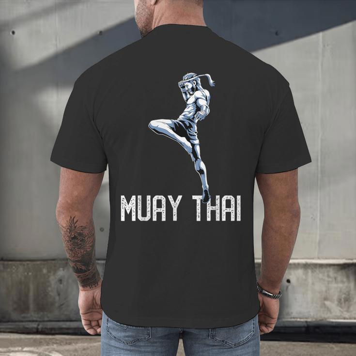 Muay Thai Tiger Nak Muay Kickboxing Men's Back Print T-Shirt Muay Thai Tiger Nak Muay Kickboxing Men's Back Print T-Shirt