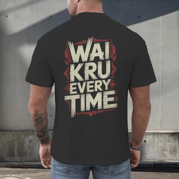 Muay Thai Wai Kru Respect Ritual Ceremony Fighter Identity Men's Back Print T-Shirt