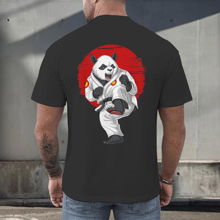 Panda Bear Karate Kickboxing Muay Thai Martial Arts Men's Back Print T-Shirt Panda Bear Karate Kickboxing Muay Thai Martial Arts Men's Back Print T-Shirt