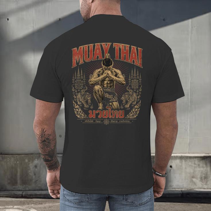 Retro Thailand Muay Thai Thai Boxing Fighter Art Men's Back Print T-Shirt