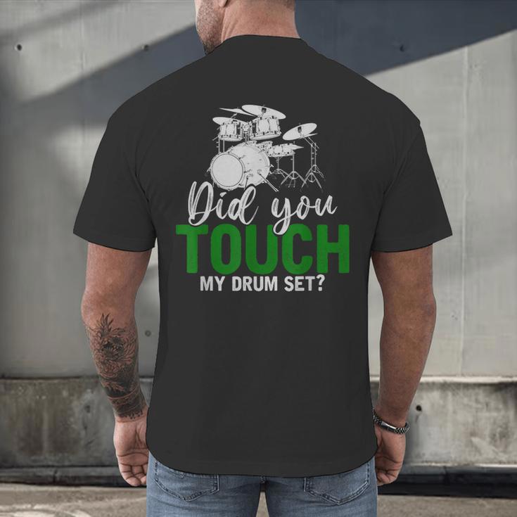 Rock Musical Instrument Band Drummer Drum Kit Men's Back Print T-Shirt Rock Musical Instrument Band Drummer Drum Kit Men's Back Print T-Shirt