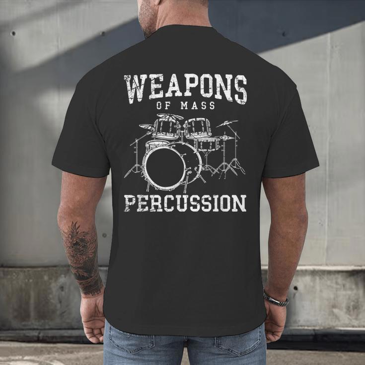 Rock Musician Drummer Drum Kit Men's Back Print T-Shirt Rock Musician Drummer Drum Kit Men's Back Print T-Shirt