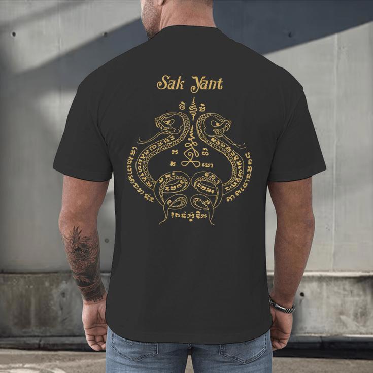 Sak Yant Sak Yant Tattoo Sak Yant Muay Thai Sak Yant T-Shirt Men's Back Print T-Shirt