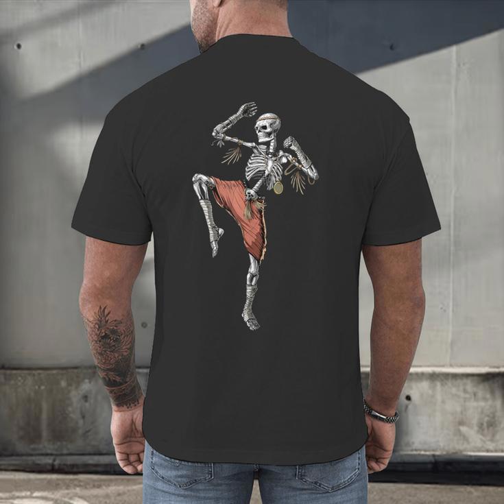 Skeleton Muay Thai Boxing Karate Kickboxing Martial Arts Men's Back Print T-Shirt Skeleton Muay Thai Boxing Karate Kickboxing Martial Arts Men's Back Print T-Shirt