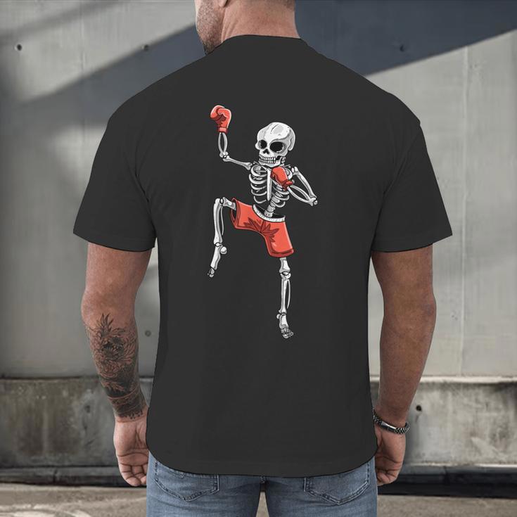 Skeleton Muay Thai Halloween Kickboxing MMA Fighter Costume Men's Back Print T-Shirt