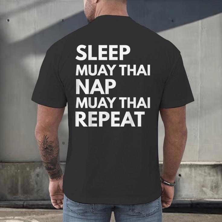 Sleep Nap Muay Thai Repeat Lover Martial Arts Men's Back Print T-Shirt