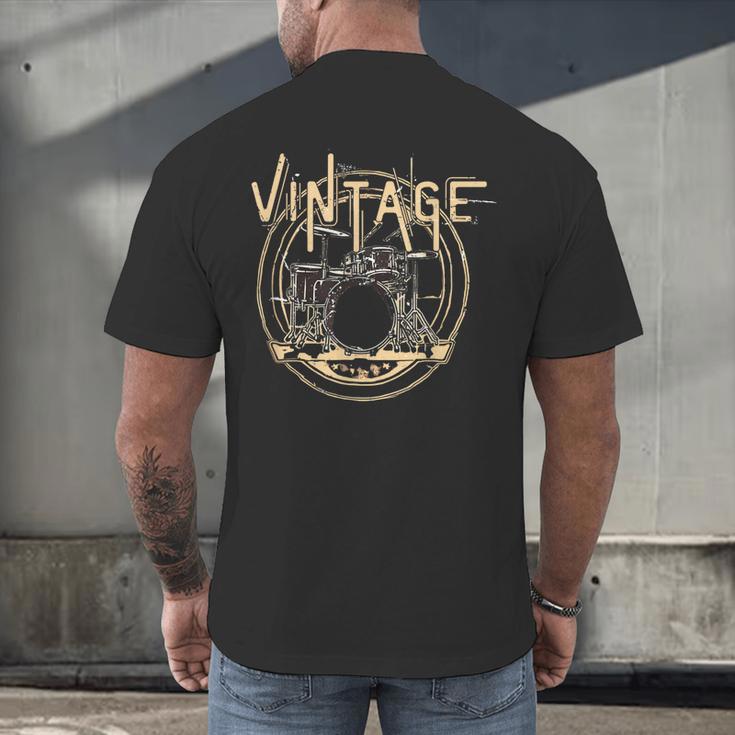 Vintage Drum Kit Men's Back Print T-Shirt