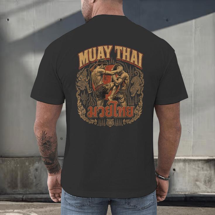 Vintage Muay Thai Thai Boxing Nak Muay Fighter Art Men's Back Print T-Shirt Vintage Muay Thai Thai Boxing Nak Muay Fighter Art Men's Back Print T-Shirt