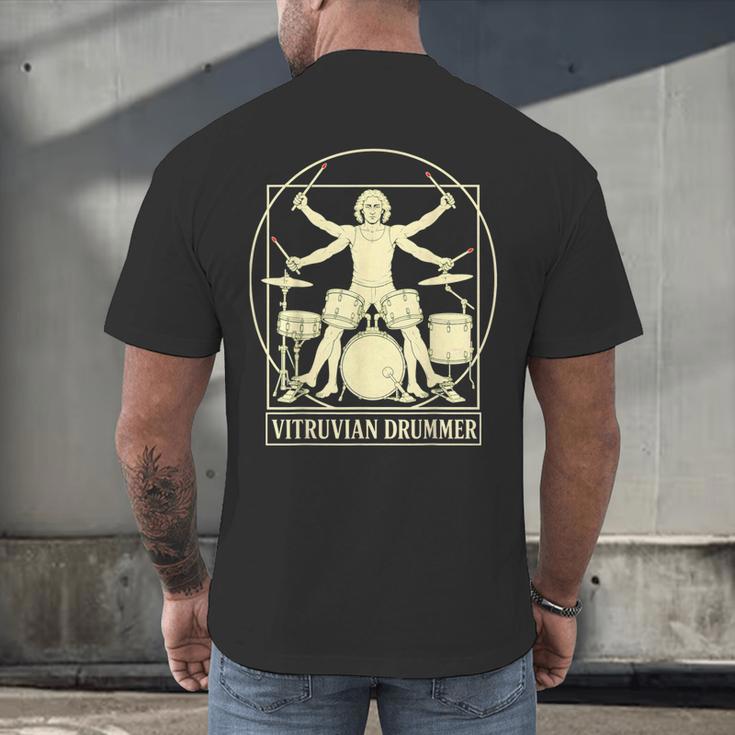 Vitruvian Drummer Drum Kit Music Lover Musician Men Men's Back Print T-Shirt