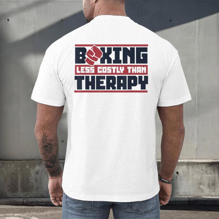 Boxing Less Costly Than Therapy Muay Thai Boxing Men's Back Print T-Shirt