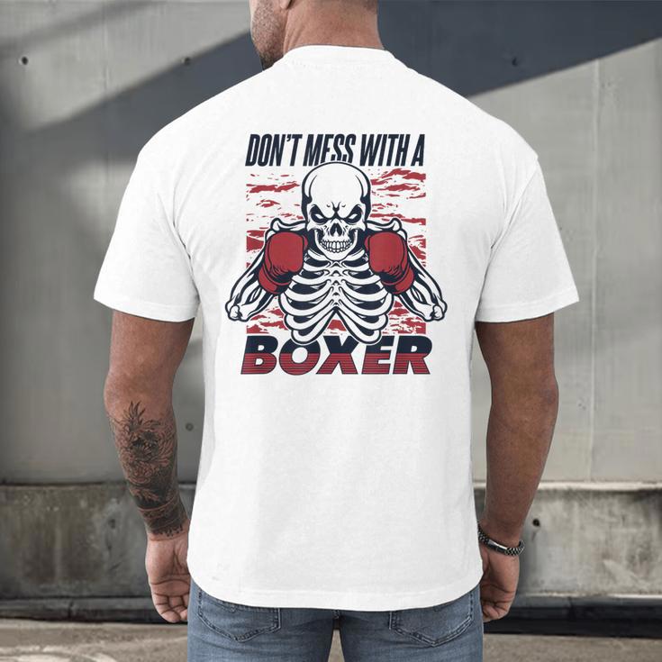 Don't Mess With A Boxer Kickboxer Fan Muay Thai Boxing Men's Back Print T-Shirt
