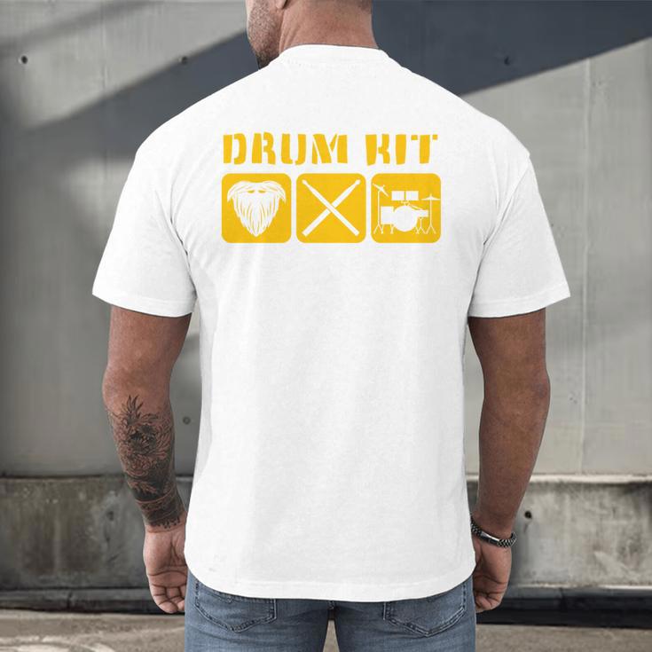 Drum Kit Band Drumming Drumsticks Musical Drums Men's Back Print T-Shirt Drum Kit Band Drumming Drumsticks Musical Drums Men's Back Print T-Shirt
