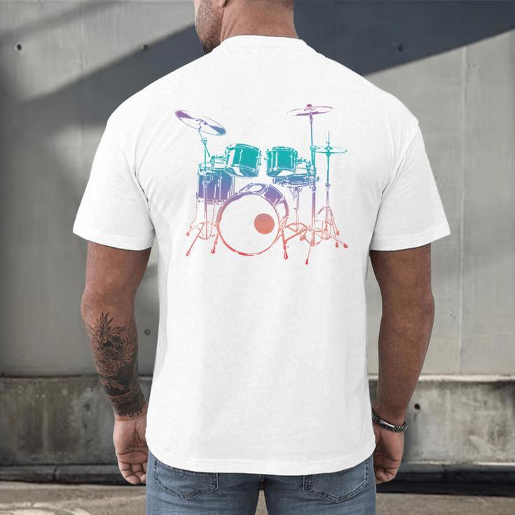 Drum Kit Drummer Graphic Men's Back Print T-Shirt Drum Kit Drummer Graphic Men's Back Print T-Shirt