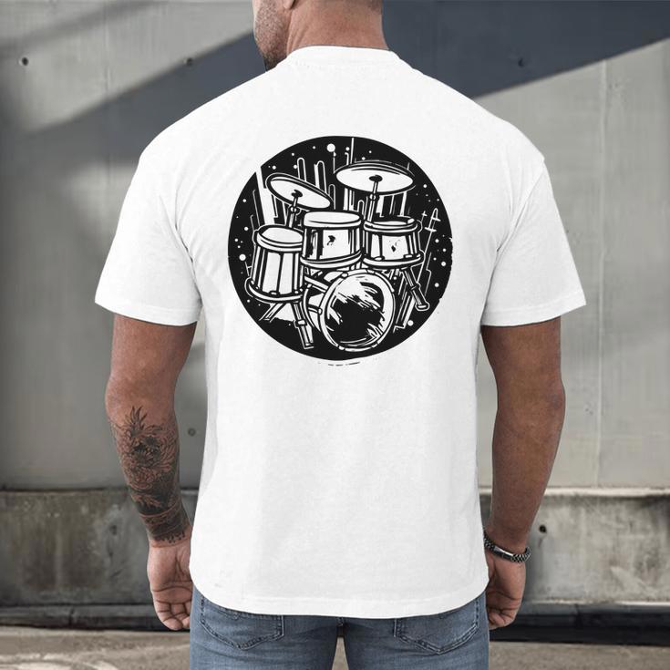 Drum Kit Drums Sweatshirt Men's Back Print T-Shirt Drum Kit Drums Sweatshirt Men's Back Print T-Shirt
