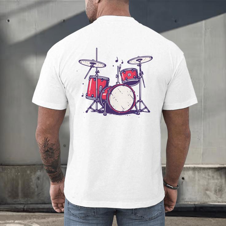 Drum Kit Electronic Drums Sweatshirt Men's Back Print T-Shirt