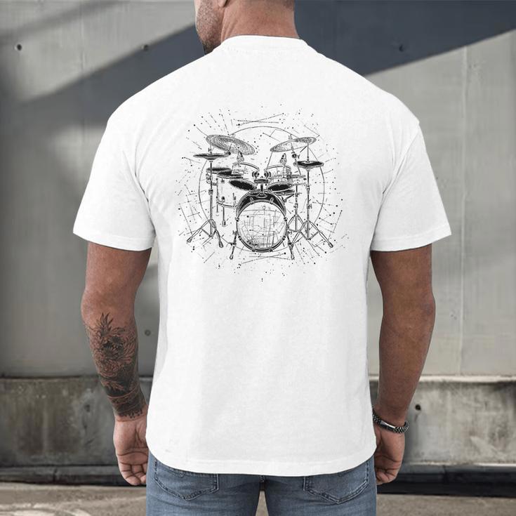 Drum Kit Premium Tri-Blend Men's Back Print T-Shirt