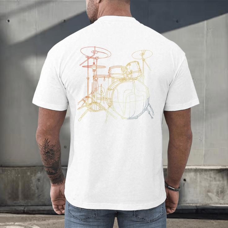 Drum Kit Vintage Look Music Concert Sweatshirt Men's Back Print T-Shirt Drum Kit Vintage Look Music Concert Sweatshirt Men's Back Print T-Shirt