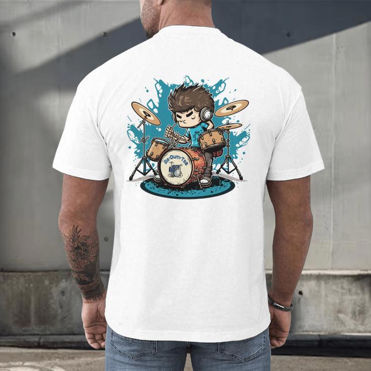 Drum Set Drumming Drummers Drum Kits Music Men's Back Print T-Shirt Drum Set Drumming Drummers Drum Kits Music Men's Back Print T-Shirt