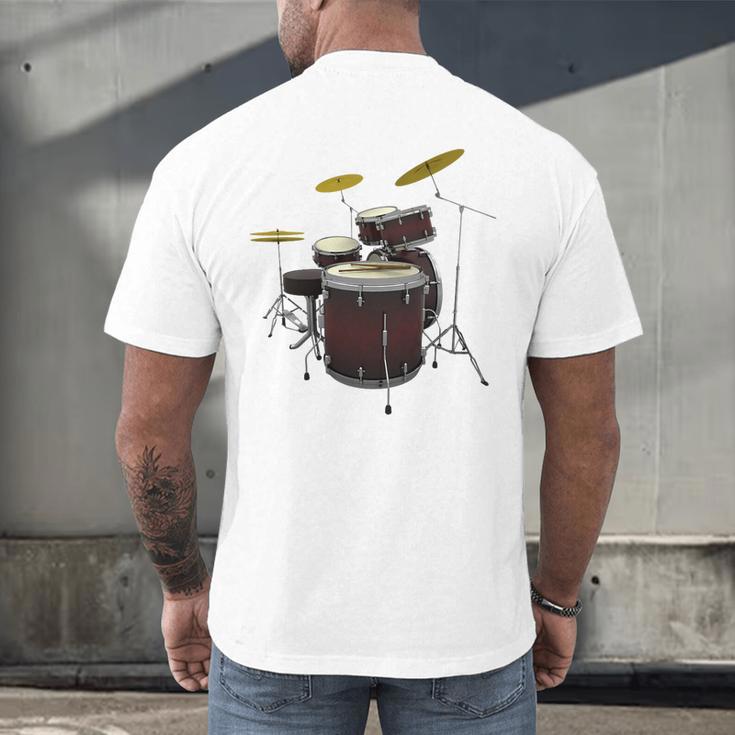 Drummer Drum Kit Premium Tri-Blend Men's Back Print T-Shirt Drummer Drum Kit Premium Tri-Blend Men's Back Print T-Shirt