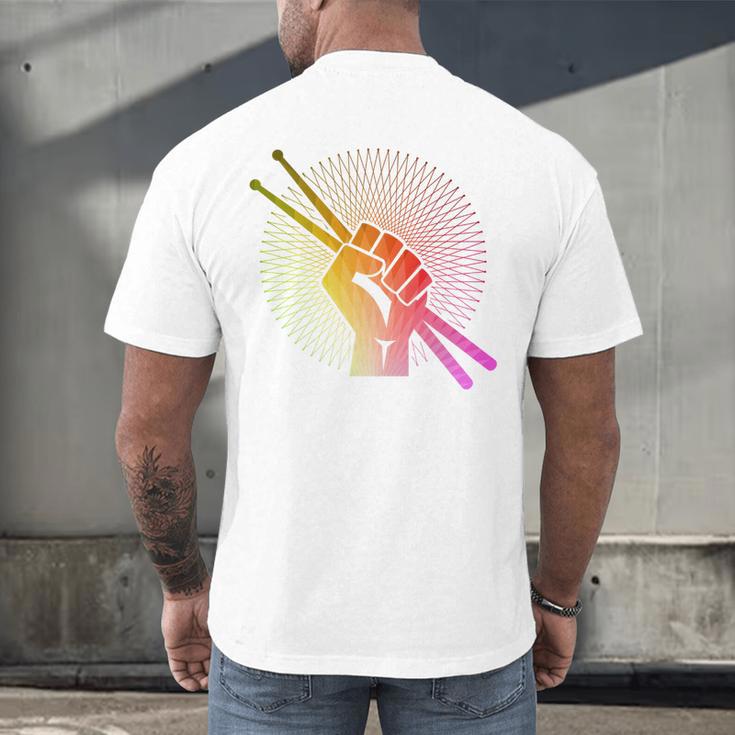 Drummer Drumsticks Fist Drum Kit Sweatshirt Men's Back Print T-Shirt Drummer Drumsticks Fist Drum Kit Sweatshirt Men's Back Print T-Shirt