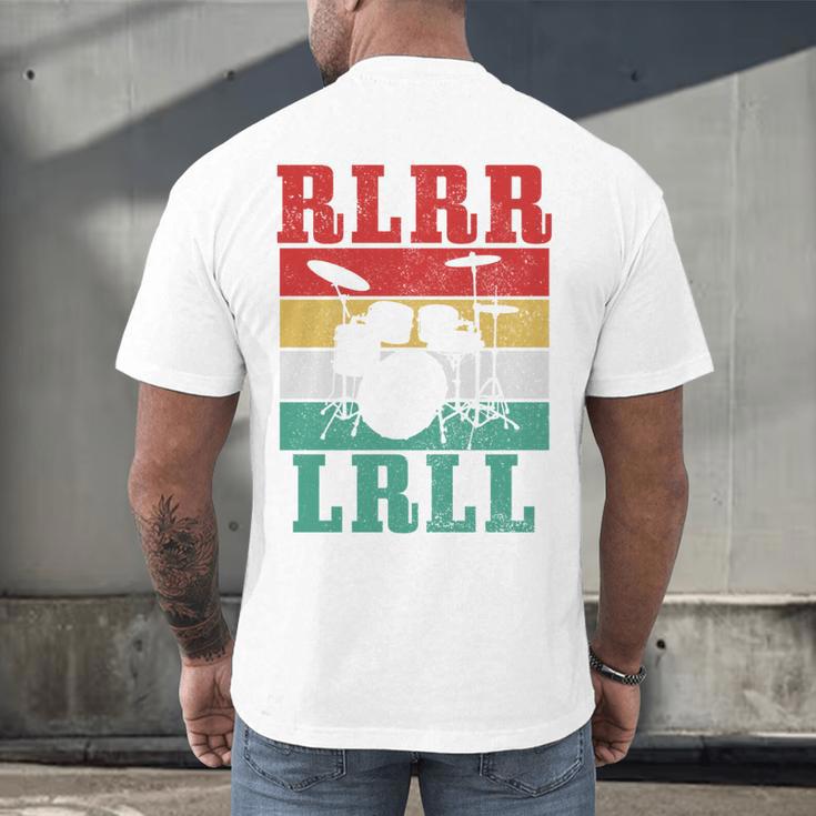 Drummer RLRR LRLL Vintage Drum Kit Sweatshirt Men's Back Print T-Shirt Drummer RLRR LRLL Vintage Drum Kit Sweatshirt Men's Back Print T-Shirt