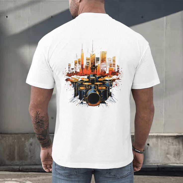 Drumset Drum Kit Music Drummer Drumming Raglan Baseball Tee Men's Back Print T-Shirt Drumset Drum Kit Music Drummer Drumming Raglan Baseball Tee Men's Back Print T-Shirt