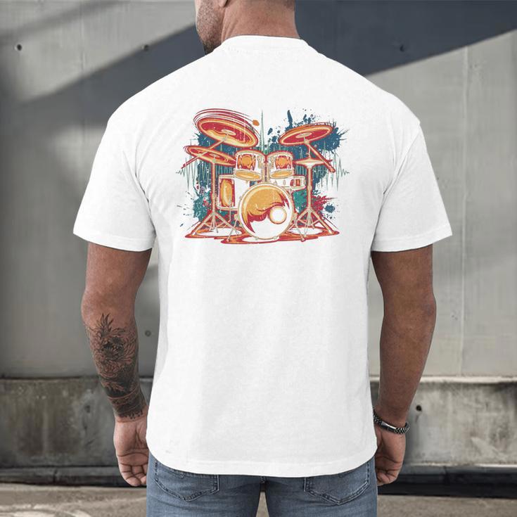 Dynamic Drum Kit For Drummers And Rock Music Lovers Sweatshirt Men's Back Print T-Shirt Dynamic Drum Kit For Drummers And Rock Music Lovers Sweatshirt Men's Back Print T-Shirt