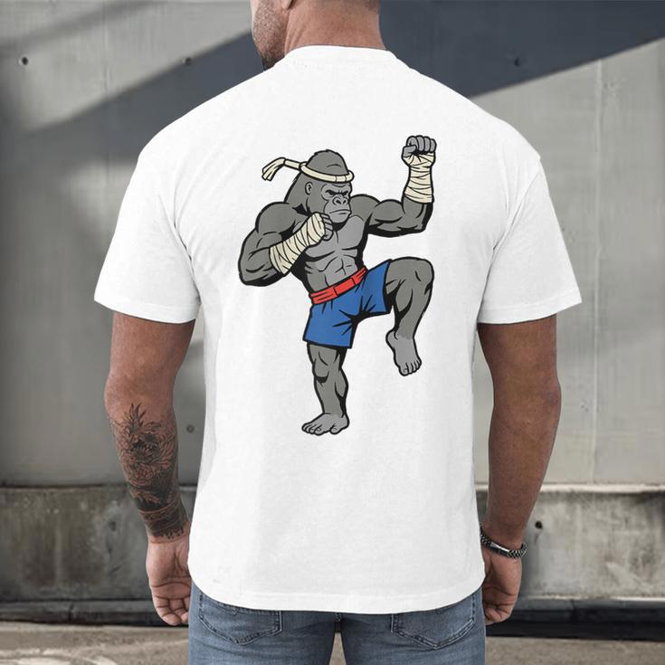 Gorilla Muay Thai Combat Sport Fighter Martial Arts 8 Limbs Raglan Baseball Tee Men's Back Print T-Shirt Gorilla Muay Thai Combat Sport Fighter Martial Arts 8 Limbs Raglan Baseball Tee Men's Back Print T-Shirt