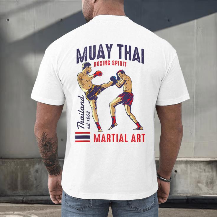 Muay Thai Boxing Spirit Martial Art Men's Back Print T-Shirt