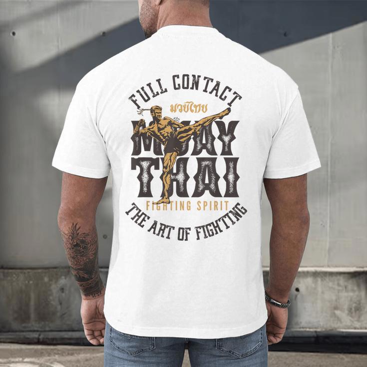 Muay Thai Fighter MMA Full Contact Retro Kickboxing Men's Back Print T-Shirt Muay Thai Fighter MMA Full Contact Retro Kickboxing Men's Back Print T-Shirt