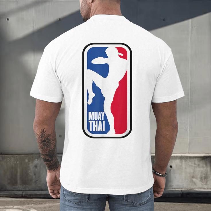 Muay Thai Fighter Retro Kickboxing MMA Training Men's Back Print T-Shirt