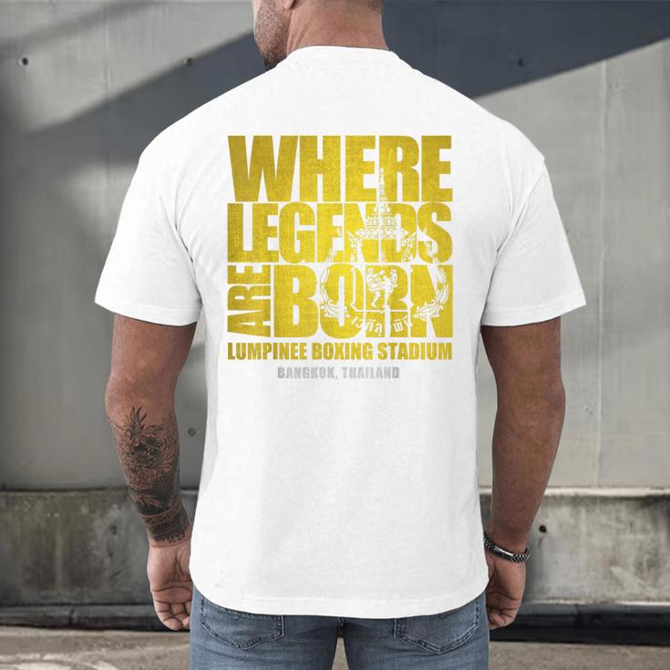 Muay Thai Lumpinee Boxing Stadium Where Legend Born Men's Back Print T-Shirt