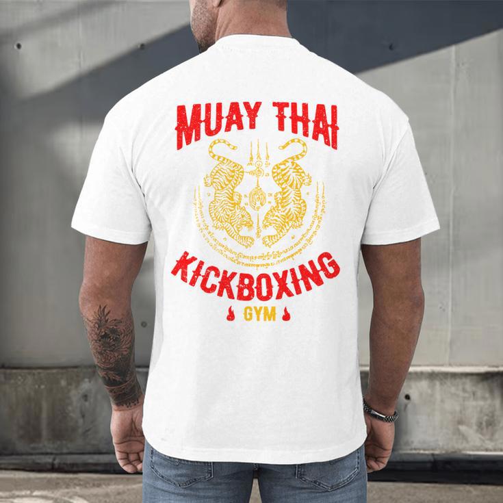 Muay Thai Tiger Kickboxing Gym MMA Street Fight Kickboxing Men's Back Print T-Shirt Muay Thai Tiger Kickboxing Gym MMA Street Fight Kickboxing Men's Back Print T-Shirt