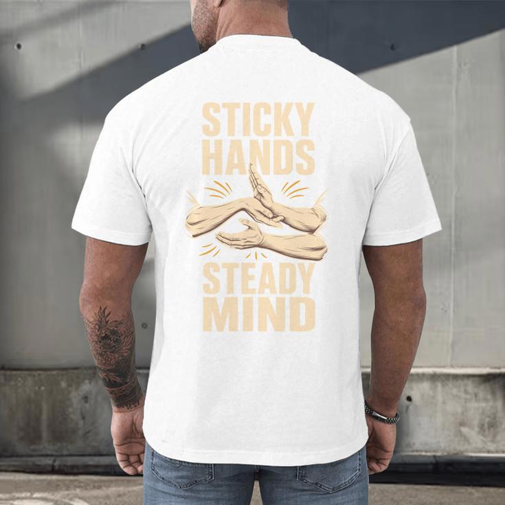 Sticky Hands Steady Mind Muay Thai Boxing Men's Back Print T-Shirt