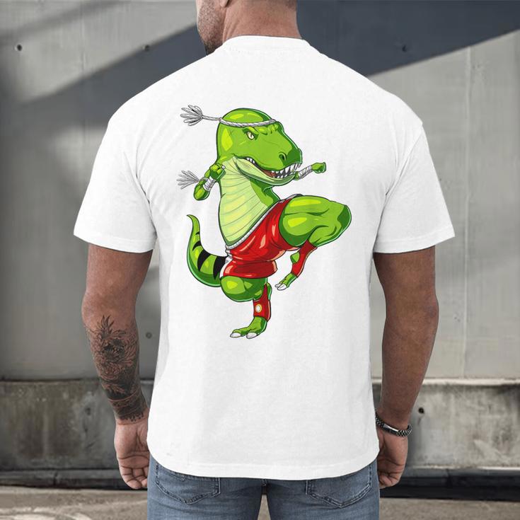 T-Rex Dinosaur Muay Thai Boxing Karate Martial Arts Kung Fu Men's Back Print T-Shirt
