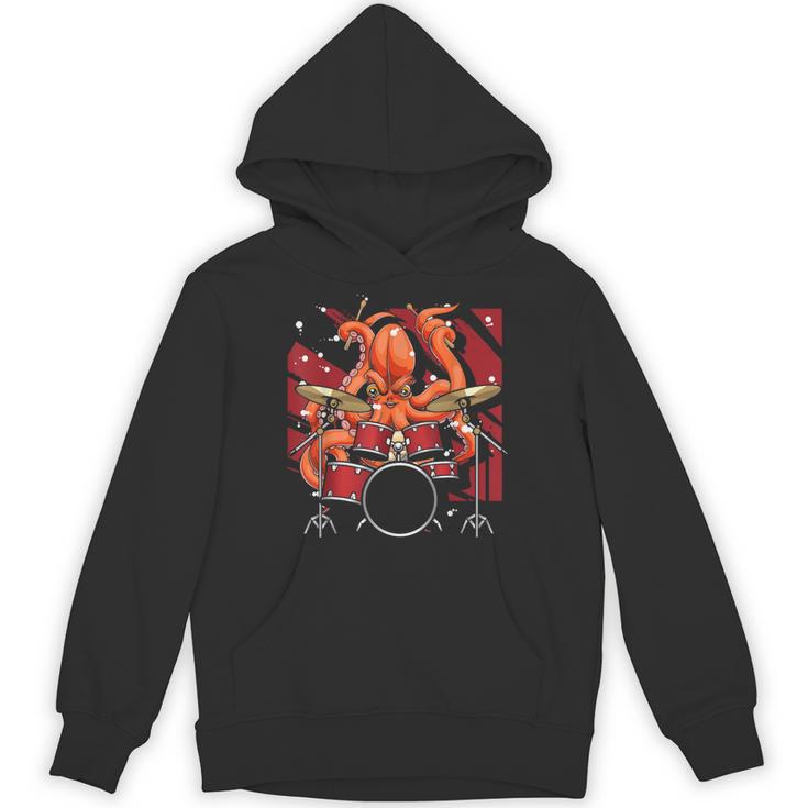 Animal Octopus Musician Drum Kit Octopus Drummer Unisex Hoodie