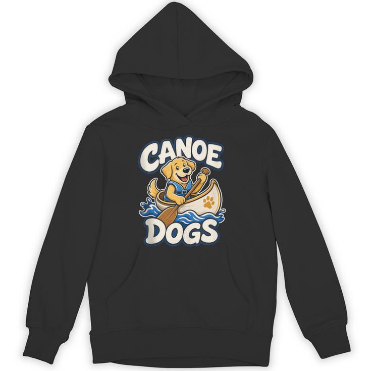 Canoe Dogs Golden Retriever Paddling Graphic Unisex Hoodie