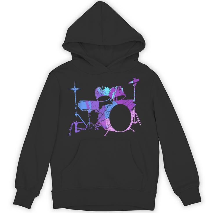 Cool Drum Kit Percussion Vintage Retro Drummer Costume Unisex Hoodie